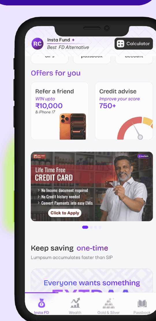 Home Screen placement on the Bachatt app